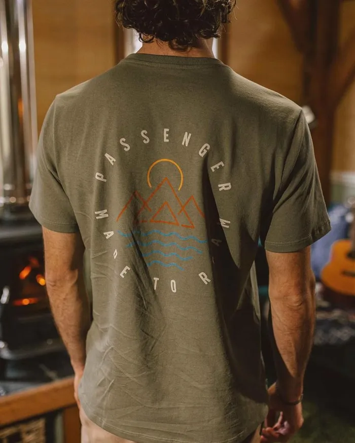 Passenger Clothing Escapism Recycled Cotton TShirt Dusty Olive Men TShirts and Vests