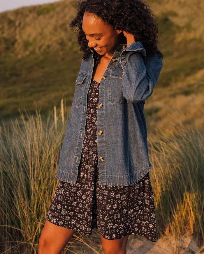 Passenger Clothing Floaty Layered Dress Simple Tile Faded Black Women Dresses and Skirts