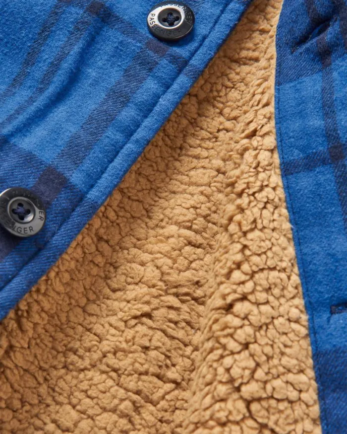 Passenger Clothing Freestyle SherpaLined Overshirt True Blue Men Shirts