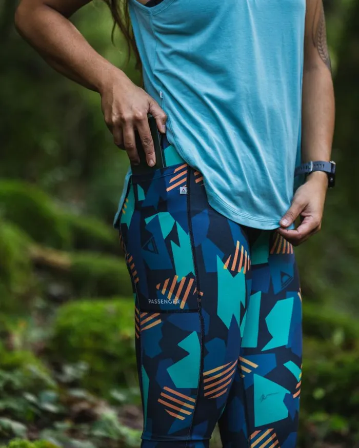 Passenger Clothing Fresh Air 20 Recycled Leggings Deep Navy Camo Women Activewear