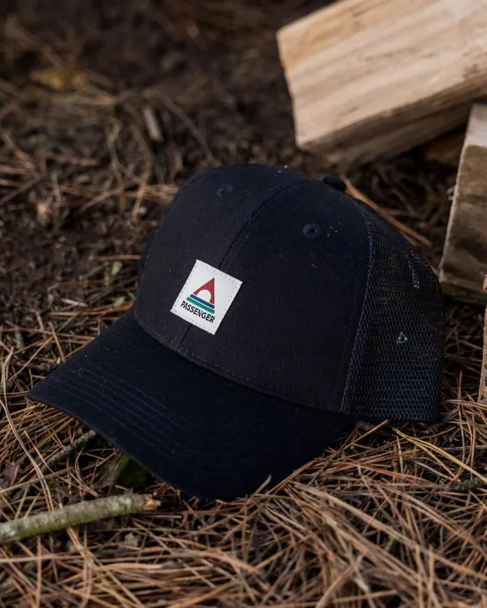 Passenger Clothing Harbour Mesh Low Profile Snapback Cap Black WomenMen Caps and Hats