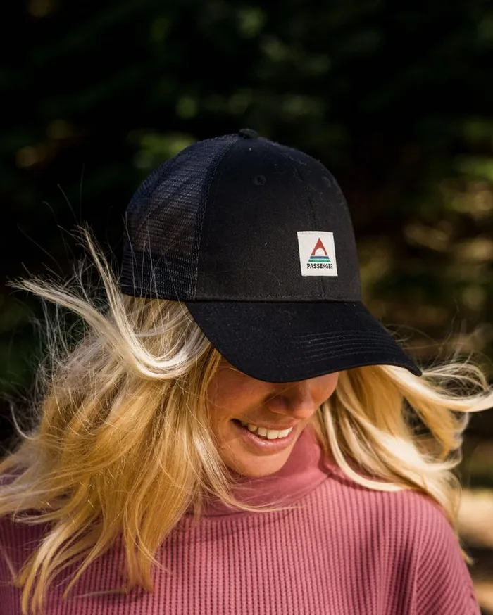 Passenger Clothing Harbour Mesh Low Profile Snapback Cap Black WomenMen Caps and Hats