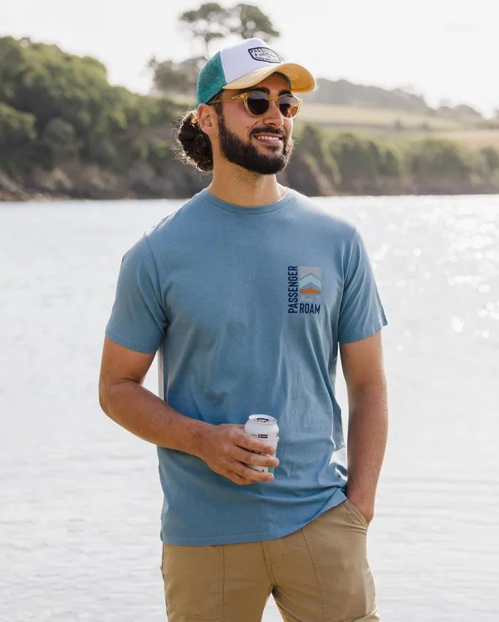 Passenger Clothing Jibe Recycled Cotton TShirt Provincial Blue Men TShirts and Vests