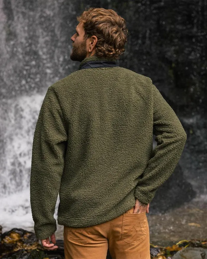 Passenger Clothing Oceanside Recycled PolarLined Sherpa Fleece Khaki Men Fleece