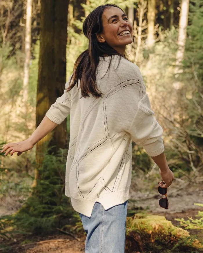 Passenger Clothing Palm Organic Oversized Knitted Jumper Off White Women Knitwear
