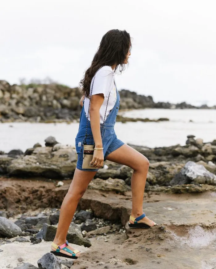 Passenger Clothing Riverside Denim Short Dungarees Washed Denim Women Dungarees and Trousers