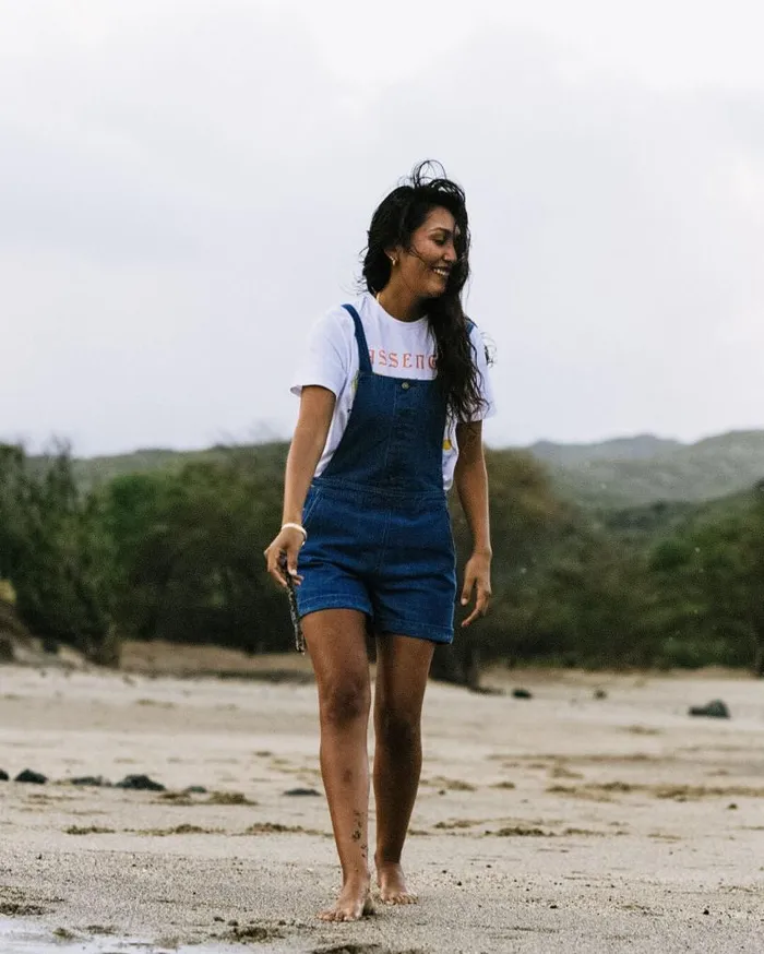 Passenger Clothing Riverside Denim Short Dungarees Washed Denim Women Dungarees and Trousers