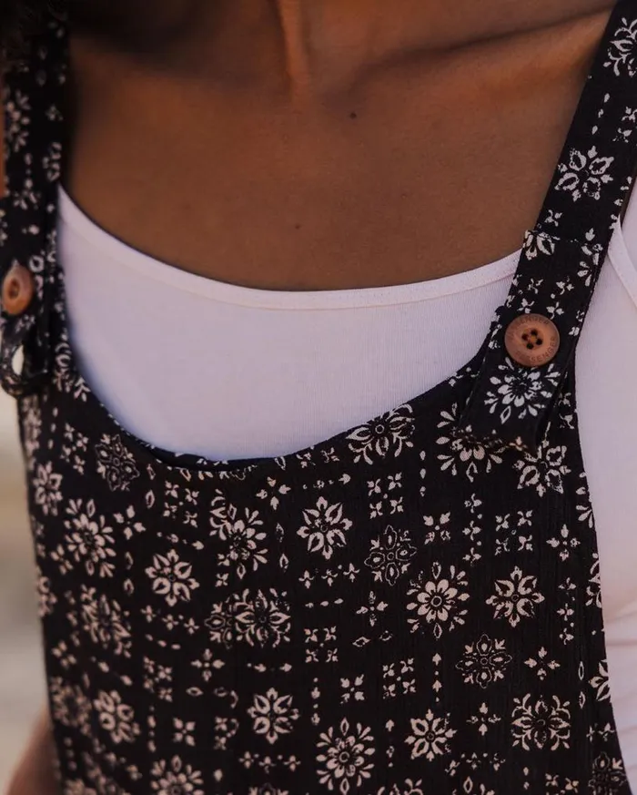 Passenger Clothing Safron Playsuit Simple Tile Faded Black Women Shorts