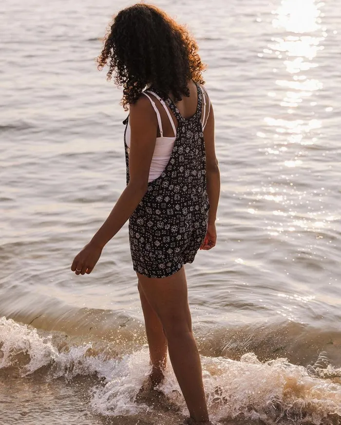 Passenger Clothing Safron Playsuit Simple Tile Faded Black Women Shorts
