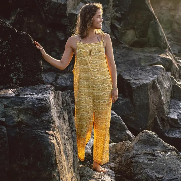 Passenger Clothing Spirit Jumpsuit Ochre Yellow Sol Women Dungarees and Trousers