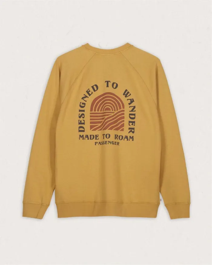 Passenger Clothing Sundown Recycled Cotton Sweatshirt Mustard Gold Men Hoodies and Sweatshirts