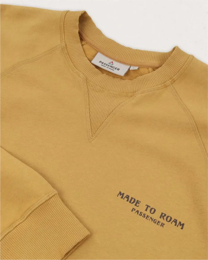 Passenger Clothing Sundown Recycled Cotton Sweatshirt Mustard Gold Men Hoodies and Sweatshirts