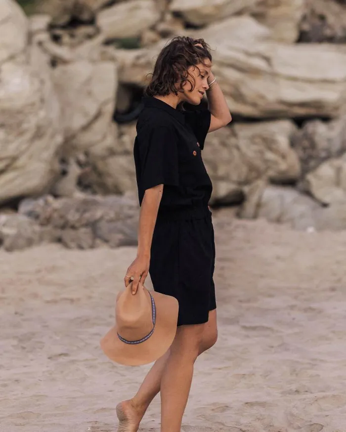 Passenger Clothing Topaz Short Boiler Suit Black Women Shorts