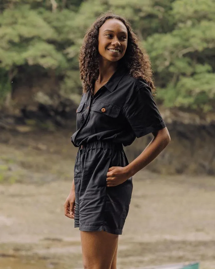 Passenger Clothing Topaz Short Boiler Suit Black Women Shorts