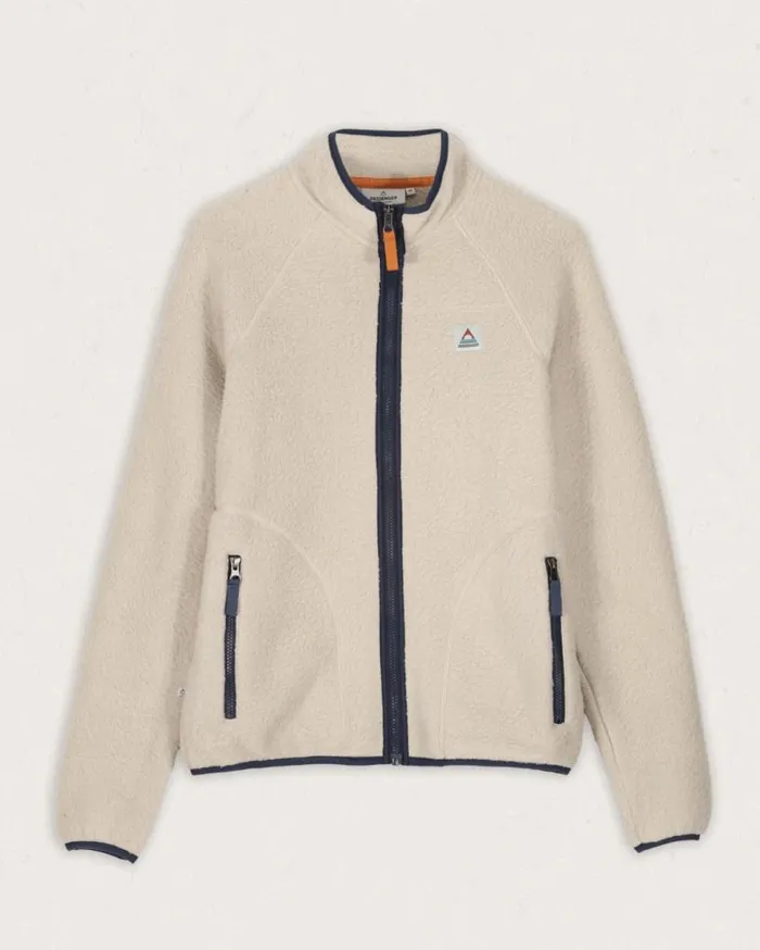 Passenger Clothing Tripper Full Zip Recycled Sherpa Fleece Oatmeal Men Fleece