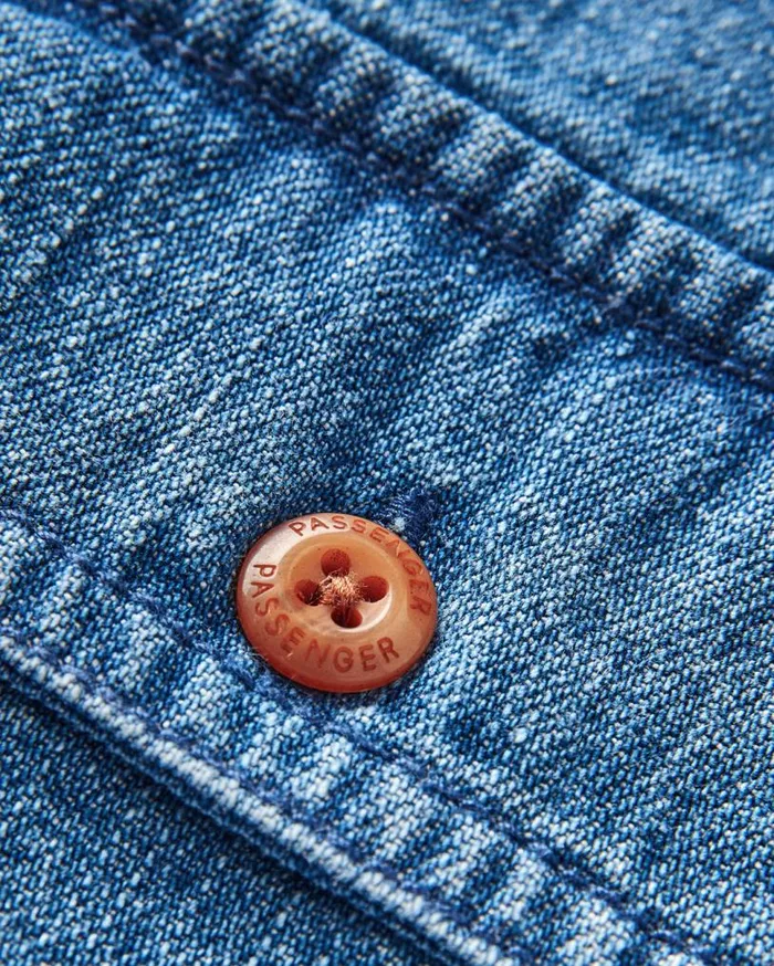 Passenger Clothing Vision Denim Shirt Denim Blue Men Shirts