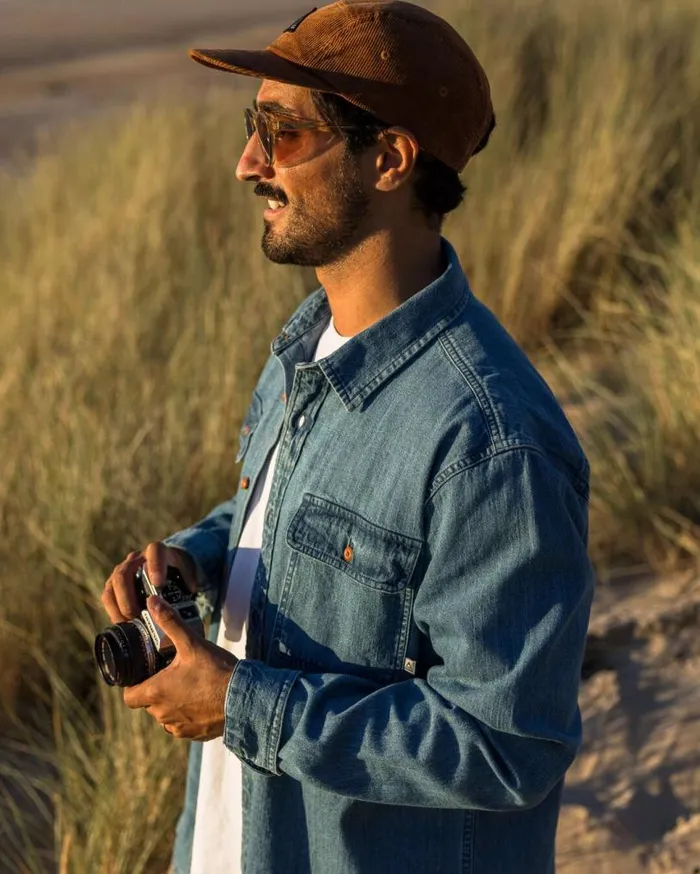 Passenger Clothing Vision Denim Shirt Denim Blue Men Shirts
