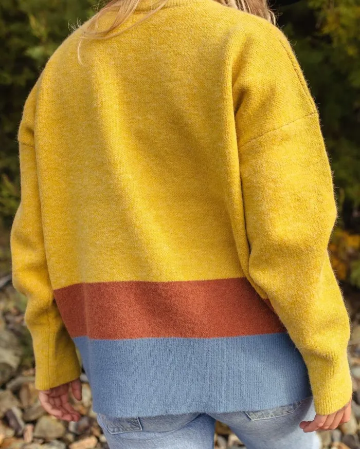 Passenger Clothing Vista Recycled Oversized Knitted Jumper Amber Gold Women Knitwear