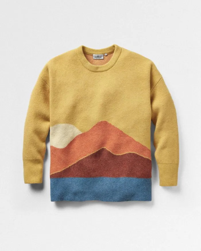 Passenger Clothing Vista Recycled Oversized Knitted Jumper Amber Gold Women Knitwear