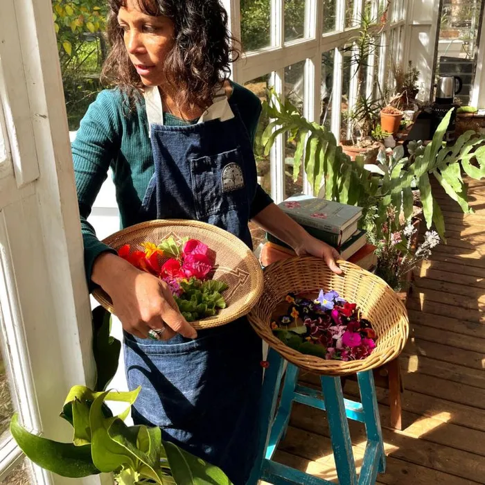 Passenger Clothing Yard Organic Cotton Denim Apron Dark Denim Women Outdoor Living