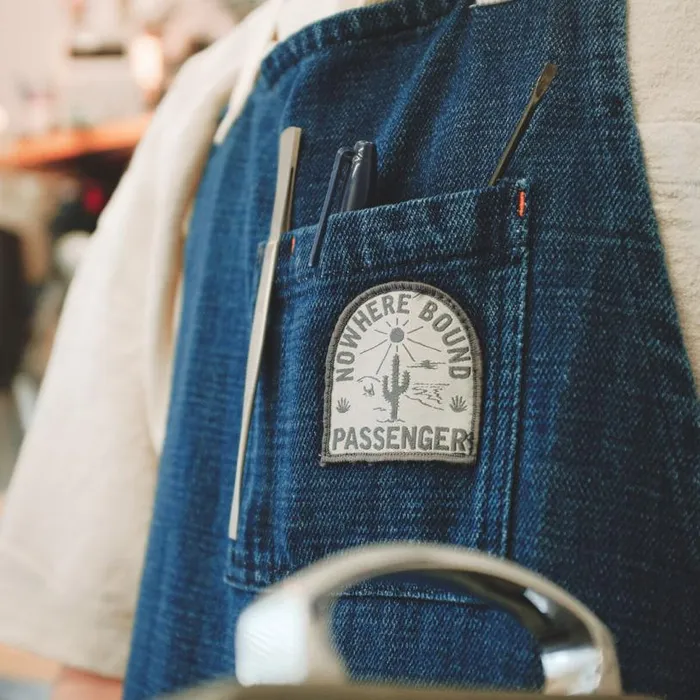 Passenger Clothing Yard Organic Cotton Denim Apron Dark Denim Women Outdoor Living
