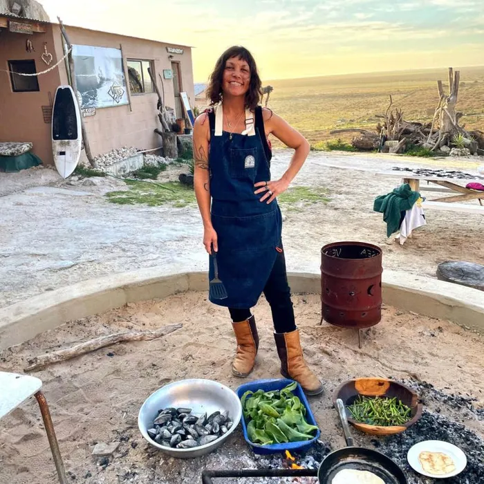 Passenger Clothing Yard Organic Cotton Denim Apron Dark Denim Women Outdoor Living