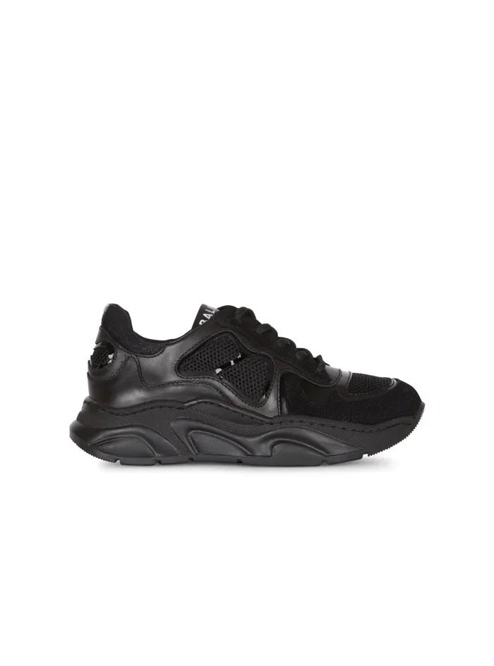 Patent Leather And Suede Trainers Black Kids Balmain