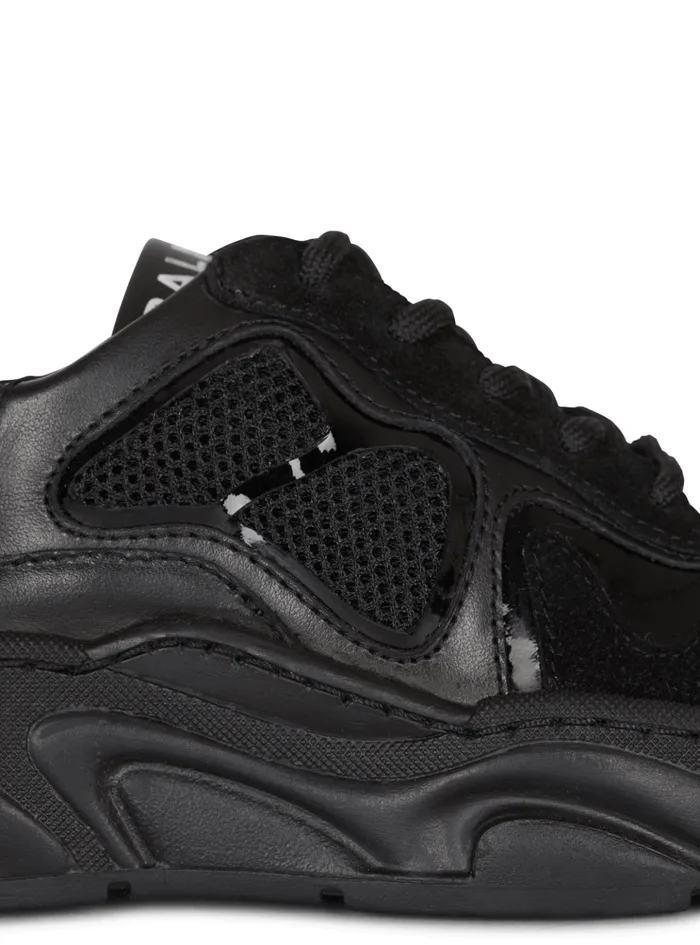 Patent Leather And Suede Trainers Black Kids Balmain