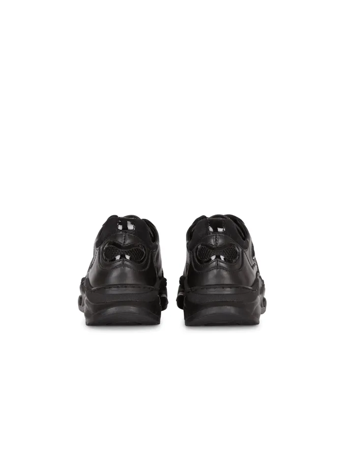 Patent Leather And Suede Trainers Black Kids Balmain