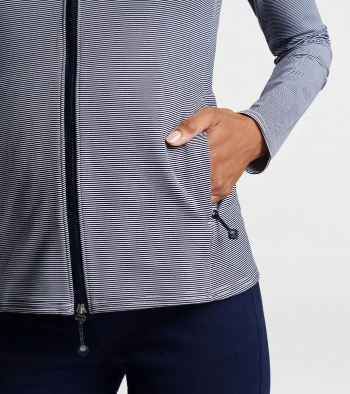 Peter Millar Pullovers 038 Layers GolfWomen Katy Sugar Stripe FullZip Layer