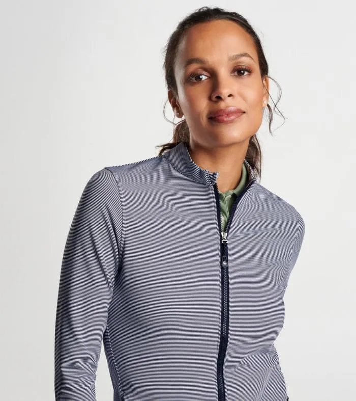 Peter Millar Pullovers 038 Layers GolfWomen Katy Sugar Stripe FullZip Layer