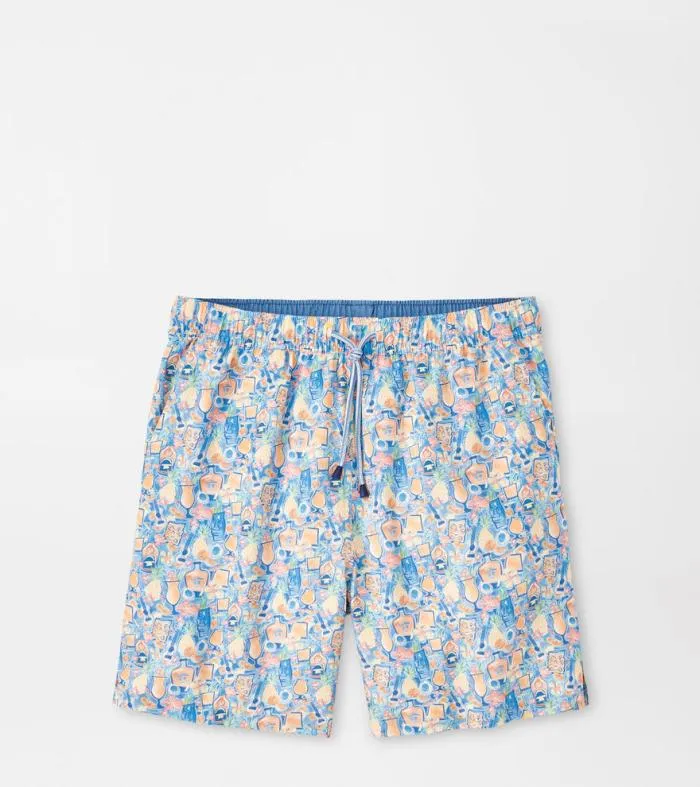 Peter Millar Swim Trunks Men Tiki Time Swim Trunk