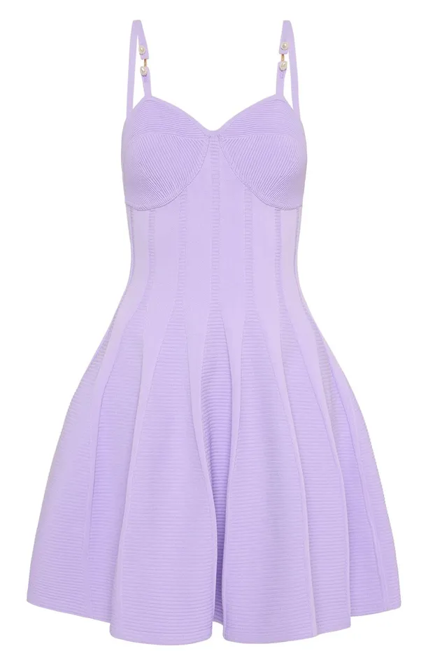 Phaedra Ottoman Bustier Dress Lilac Women Aje Mini Dresses