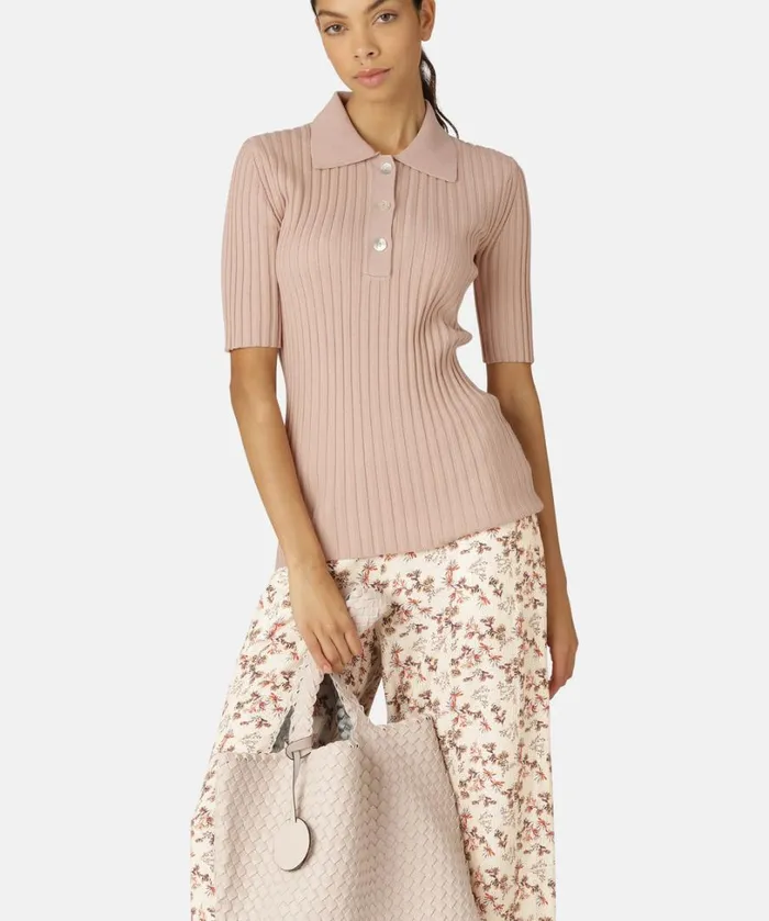 Polo 8211 Misty Rose Clothing Ilse Jacobsen Knitwear