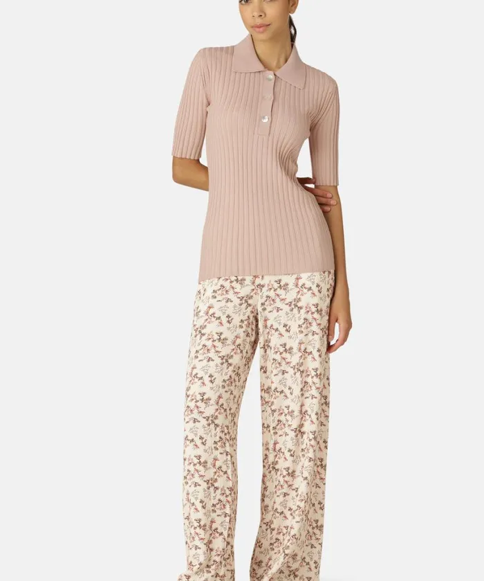Polo 8211 Misty Rose Clothing Ilse Jacobsen Knitwear Polo 8211 Misty Rose Clothing Ilse Jacobsen Knitwear