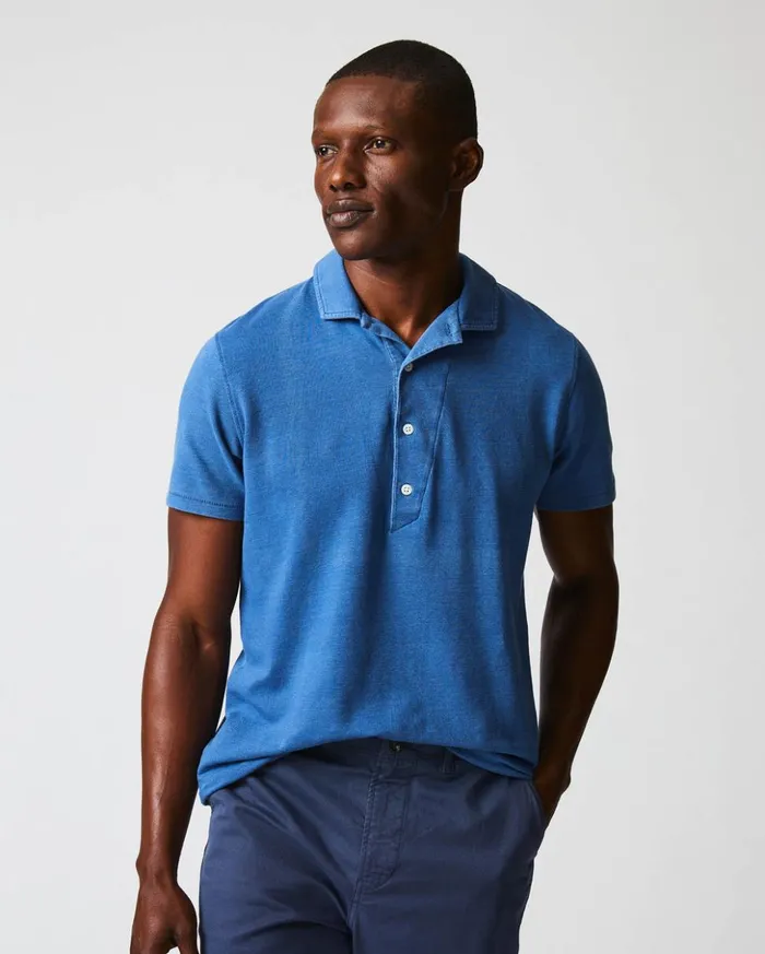 Polos Tees and Henleys Men Billy Reid Indigo Polo Denim
