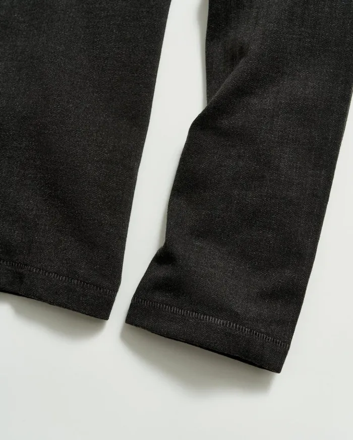 Polos Tees and Henleys Men Billy Reid Ls Herringbone Polo Jet Black