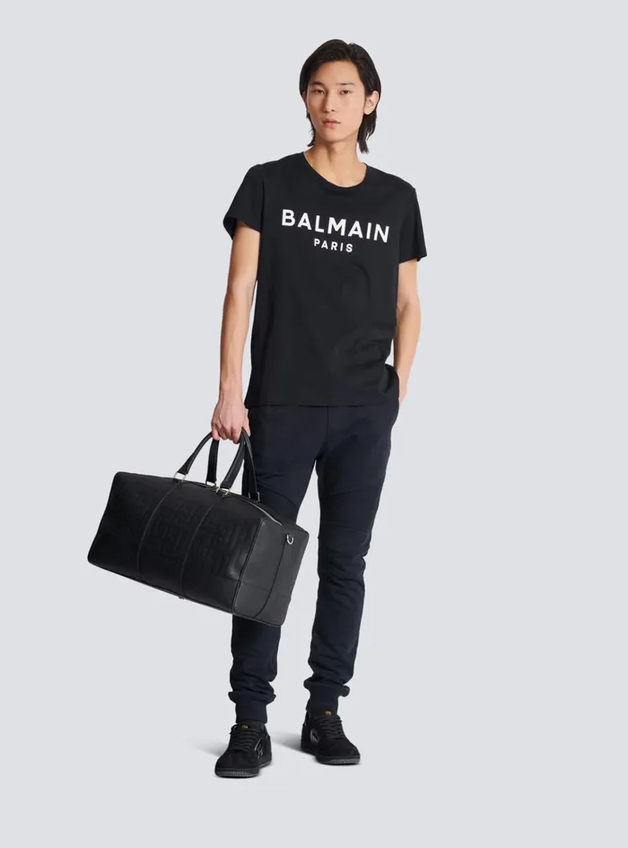 Printed Paris Shortsleeved Tshirt Black Men Balmain TShirts