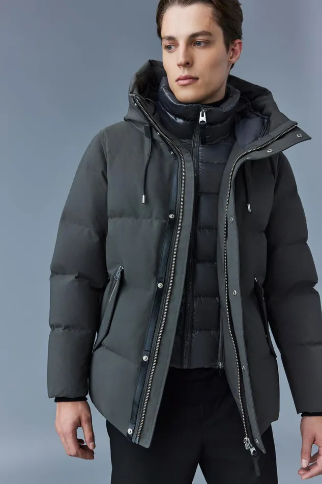 Puffer Men Mackage GRAYDON 2in1 Lustrous Light Down Jacket Trench