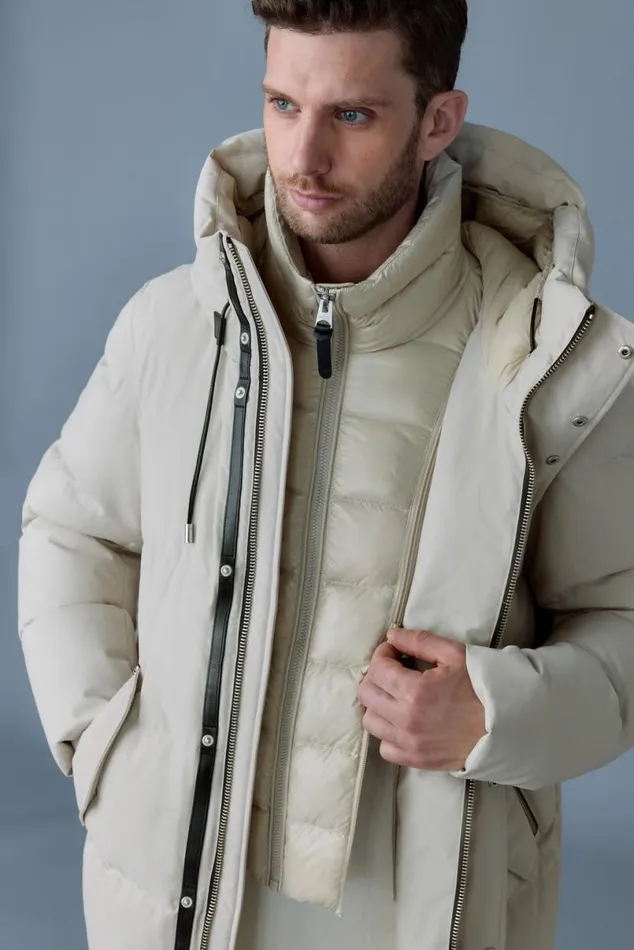 Puffer Men Mackage GRAYDON 2in1 Lustrous Light Down Jacket Trench