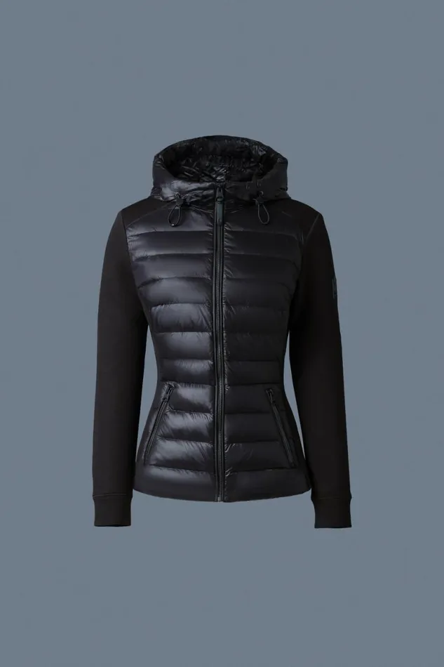 Puffers Women Mackage DELLAR Hybrid Jacket With Hood Black