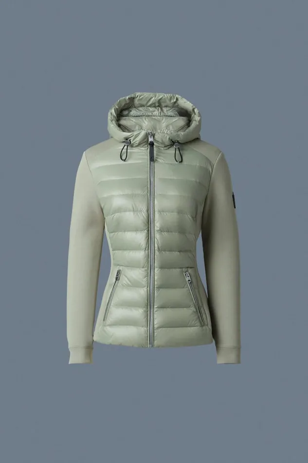 Puffers Women Mackage DELLAR Hybrid Jacket With Hood Black Puffers Women Mackage DELLAR Hybrid Jacket With Hood Black