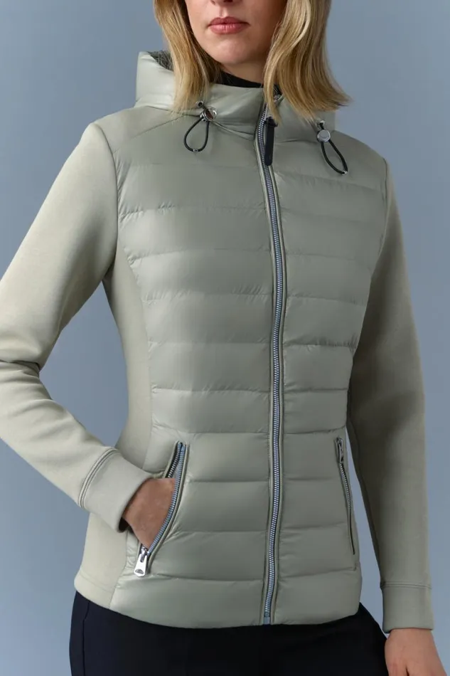 Puffers Women Mackage DELLAR Hybrid Jacket With Hood Black Puffers Women Mackage DELLAR Hybrid Jacket With Hood Black