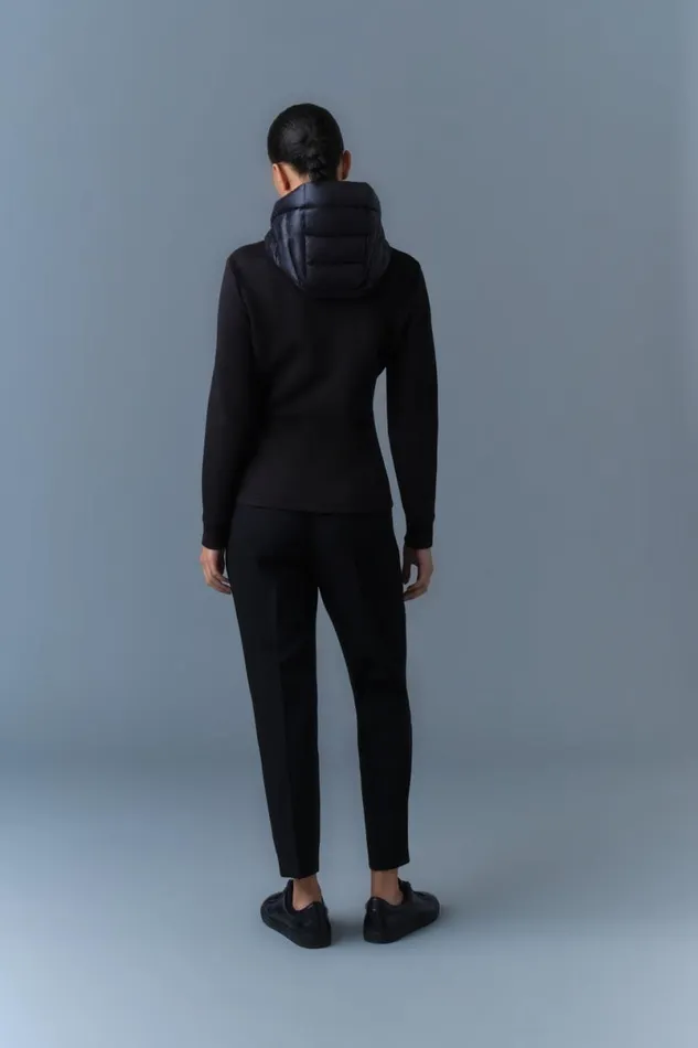 Puffers Women Mackage DELLAR Hybrid Jacket With Hood Black Puffers Women Mackage DELLAR Hybrid Jacket With Hood Black