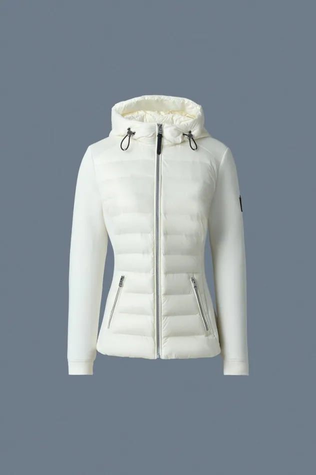 Puffers Women Mackage DELLAR Hybrid Jacket With Hood Black Puffers Women Mackage DELLAR Hybrid Jacket With Hood Black