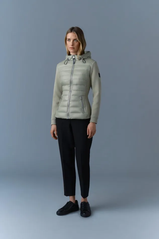 Puffers Women Mackage DELLAR Hybrid Jacket With Hood Black Puffers Women Mackage DELLAR Hybrid Jacket With Hood Black