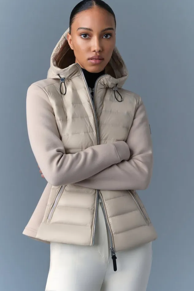 Puffers Women Mackage DELLAR Hybrid Jacket With Hood Black Puffers Women Mackage DELLAR Hybrid Jacket With Hood Black