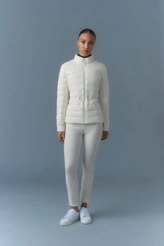 Puffers Women Mackage JACEYCITY Light Down Jacket With Stand Collar Cream Puffers Women Mackage JACEYCITY Light Down Jacket With Stand Collar Cream