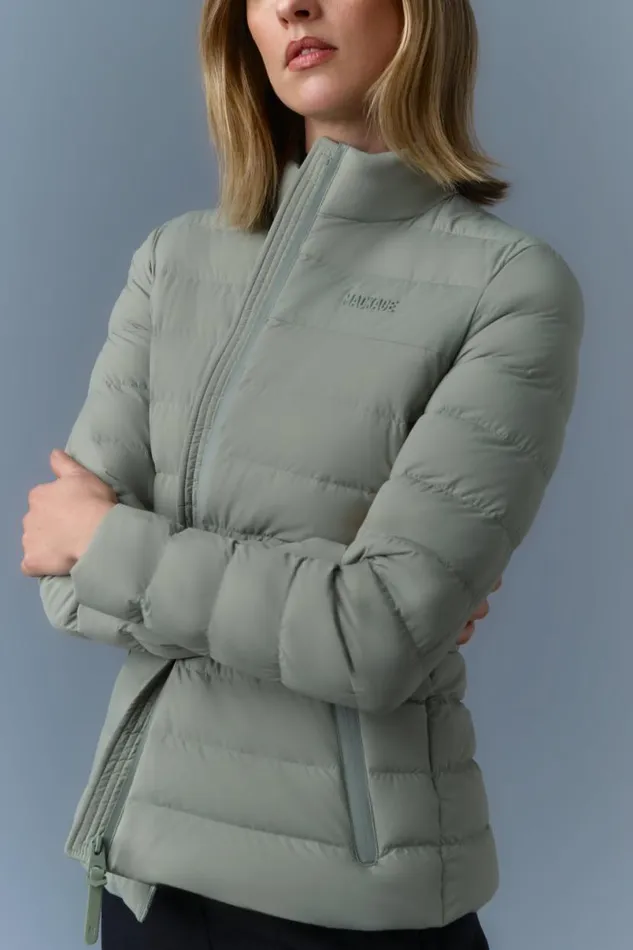 Puffers Women Mackage JACEYCITY Light Down Jacket With Stand Collar Cream Puffers Women Mackage JACEYCITY Light Down Jacket With Stand Collar Cream
