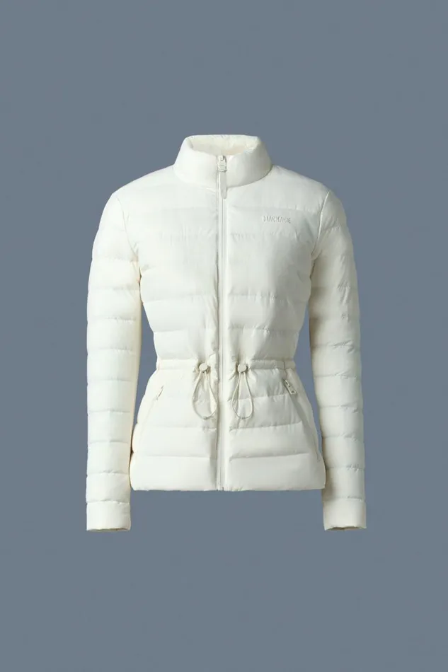Puffers Women Mackage JACEYCITY Light Down Jacket With Stand Collar Cream Puffers Women Mackage JACEYCITY Light Down Jacket With Stand Collar Cream
